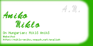 aniko miklo business card